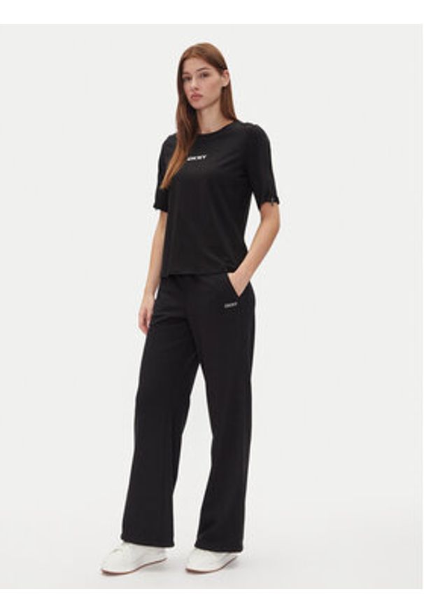 DKNY Sport Spodnie dresowe DP5P3601 Czarny Regular Fit. Kolor: czarny. Materiał: syntetyk