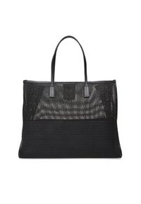 TOMMY HILFIGER - Tommy Hilfiger Torebka Th City Summer Tote Woven AW0AW17640 Czarny. Kolor: czarny. Materiał: skórzane #4