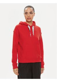 Tommy Jeans Bluza Logo Drawcord DW0DW17794 Czerwony Boxy Fit. Kolor: czerwony. Materiał: bawełna #1