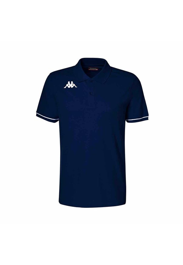 Polo Kappa Barli. Typ kołnierza: polo. Kolor: niebieski, wielokolorowy, biały. Materiał: bawełna. Styl: sportowy