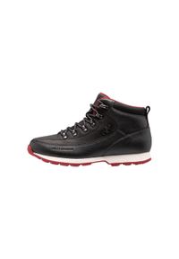 Buty do chodzenia męskie Helly Hansen The Forester. Wysokość cholewki: za kostkę. Zapięcie: sznurówki. Kolor: czarny. Materiał: skóra, materiał, tkanina, guma, syntetyk. Szerokość cholewki: normalna. Sport: turystyka piesza