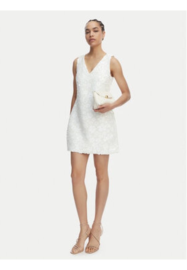 MICHAEL Michael Kors Sukienka koktajlowa MS6834YHHS Biały Regular Fit. Kolor: biały. Materiał: syntetyk. Styl: wizytowy