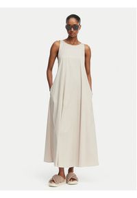 Max Mara Beachwear Sukienka codzienna 2616221039650 Beżowy Regular Fit. Okazja: na co dzień. Kolor: beżowy. Materiał: bawełna. Typ sukienki: proste. Styl: casual #3