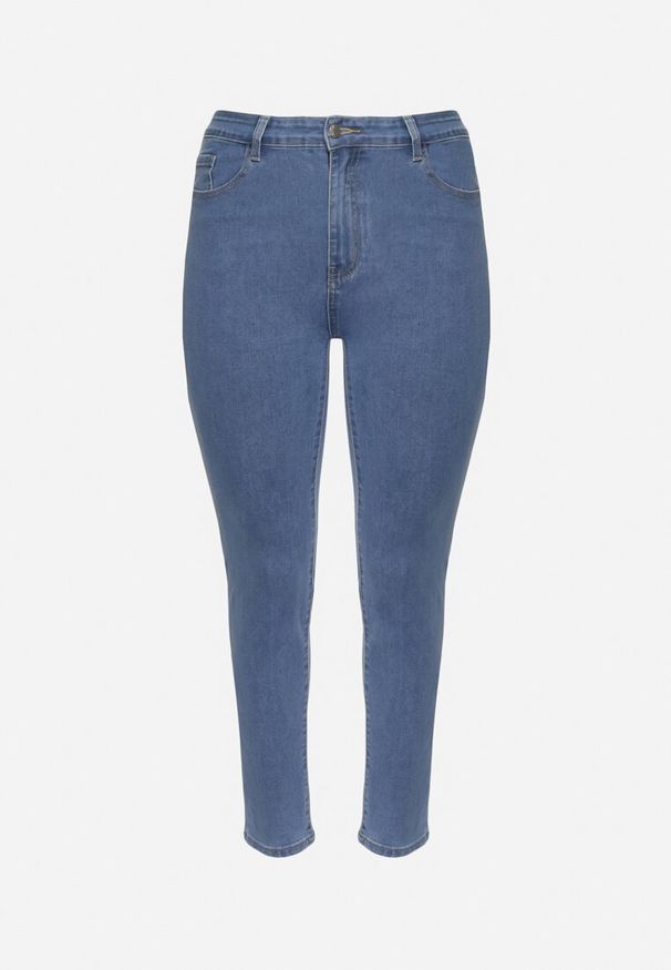 Born2be - Niebieskie Klasyczne Jeansy o Kroju Slim Regular Nalasin. Okazja: na co dzień. Kolor: niebieski. Styl: klasyczny