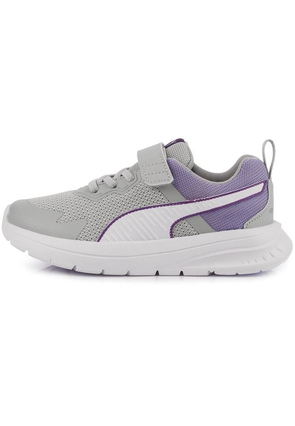 Puma - Buty sneakersy sportowe dziecięce na rzep szare PUMA EVOLVE RUN AC+. Zapięcie: rzepy. Kolor: fioletowy, szary, wielokolorowy. Sport: bieganie