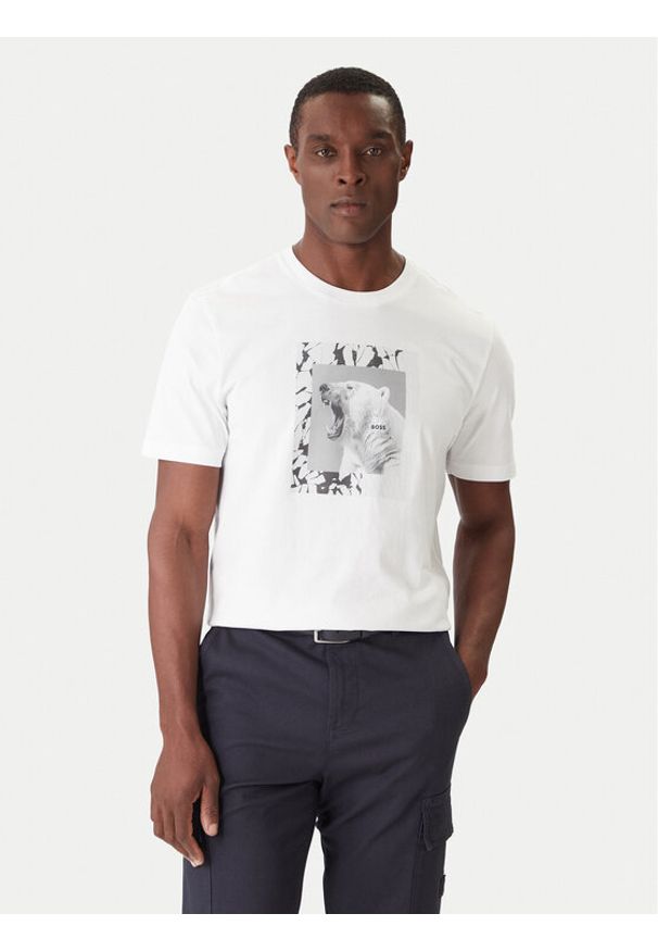 BOSS T-Shirt Lupo 50554615 Biały Regular Fit. Kolor: biały. Materiał: bawełna
