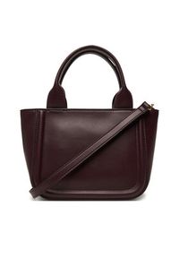 Calvin Klein Torebka Bold Ck Small Tote With Strap LV04F3219G Bordowy. Kolor: czerwony. Materiał: skórzane #5