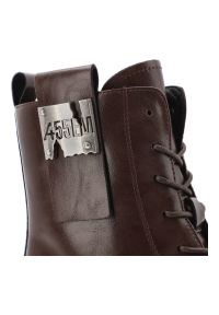 Brązowe Botki Artiker Stylowe Buty Damskie Na Obcasie. Zapięcie: sznurówki. Kolor: brązowy. Materiał: skóra. Szerokość cholewki: normalna. Sezon: zima, jesień. Obcas: na obcasie. Styl: elegancki. Wysokość obcasa: średni #6