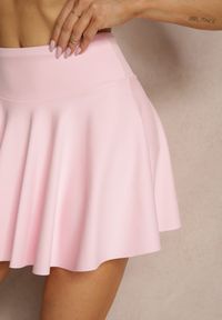 Renee - Różowe Spódnico-Szorty High Waist Lumivine. Okazja: na co dzień. Stan: podwyższony. Kolor: różowy. Styl: elegancki, casual #2
