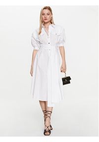 Pinko Sukienka koszulowa 100886 Y6VW Biały Regular Fit. Kolor: biały. Materiał: bawełna. Typ sukienki: koszulowe #4