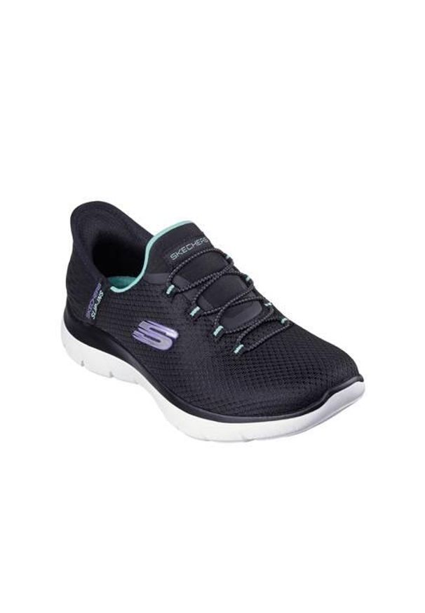skechers - Buty do chodzenia damskie Skechers Summits Diamond Dream. Kolor: czarny. Materiał: materiał, syntetyk, tkanina. Szerokość cholewki: normalna. Sport: turystyka piesza