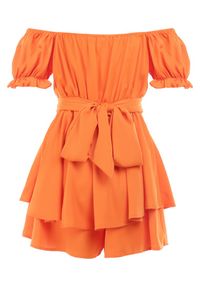 Born2be - Pomarańczowy Kombinezon Rhodosyne. Okazja: na randkę, na ślub cywilny, na wesele. Kolor: pomarańczowy. Styl: elegancki #2
