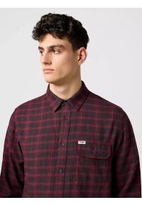 Wrangler - MĘSKA KOSZULA WRANGLER 1 PKT FLANNEL SHIRT BLACK WINE 112371522 #7