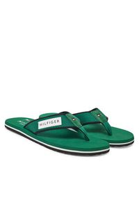 TOMMY HILFIGER - Tommy Hilfiger Japonki Patch Hilfiger Beach Sandal FM0FM05435 Zielony. Kolor: zielony. Materiał: materiał #4