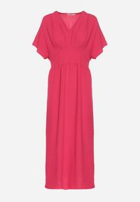 Born2be - Fuksjowa Sukienka z Bawełną i Górą w Stylu Nietoperza Filenia. Okazja: na co dzień. Kolor: różowy. Materiał: bawełna. Styl: casual #5