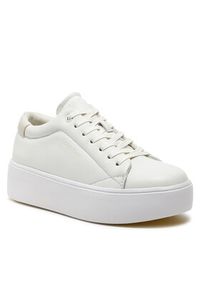 Calvin Klein Sneakersy Flatform Cupsole Lace Up Lth HW0HW01892 Biały. Kolor: biały