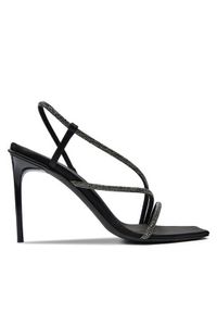 Max Mara Sandały Stark 2424526371600 Czarny. Kolor: czarny. Materiał: materiał