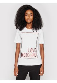 Love Moschino - LOVE MOSCHINO T-Shirt W4H0605M 3876 Biały Regular Fit. Kolor: biały. Materiał: bawełna #1