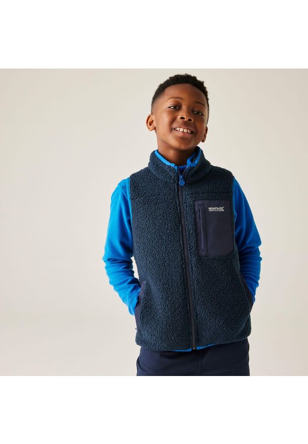 Regatta - Kamizelka dziecięca polarowa Junior Frankie. Kolor: niebieski, turkusowy, wielokolorowy. Materiał: polar