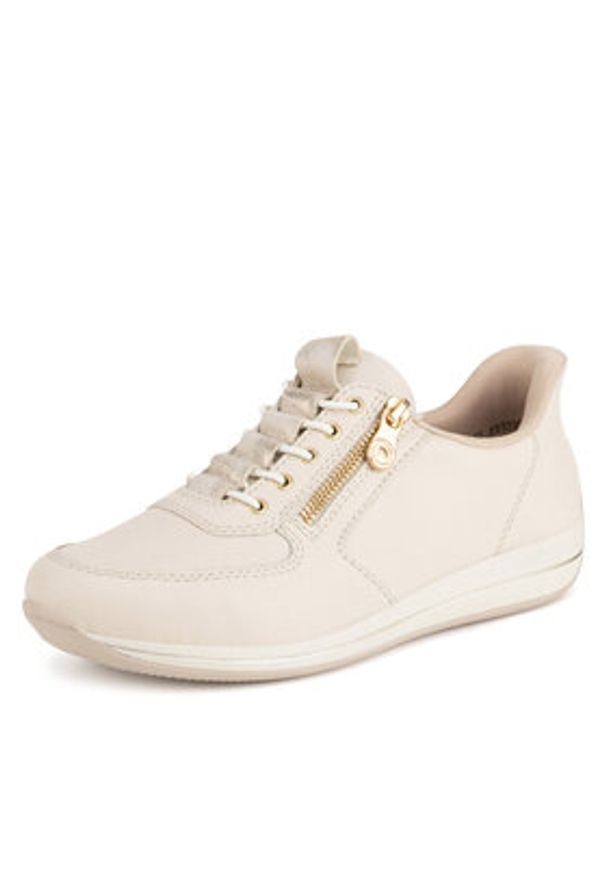 Rieker Półbuty N1156-60 Beżowy. Kolor: beżowy. Materiał: skóra, syntetyk