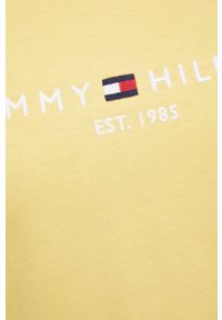 TOMMY HILFIGER - Tommy Hilfiger t-shirt bawełniany kolor żółty. Kolor: żółty. Materiał: bawełna. Wzór: aplikacja #5