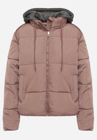 Born2be - Fioletowa Kurtka Ozdobiona Pikowaniem z Odpinanym Kapturem Miariana. Okazja: na co dzień. Kolor: różowy. Materiał: jeans. Długość rękawa: długi rękaw. Długość: długie. Wzór: aplikacja. Styl: elegancki, casual #5
