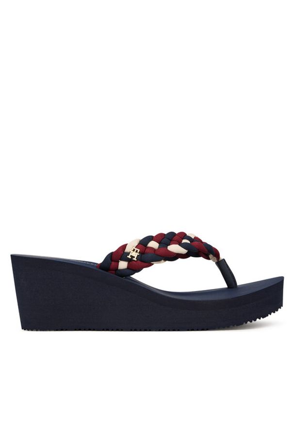 TOMMY HILFIGER - Tommy Hilfiger Japonki Th Wedge Braided Summer Sandal FW0FW09198 Kolorowy. Materiał: materiał. Wzór: kolorowy