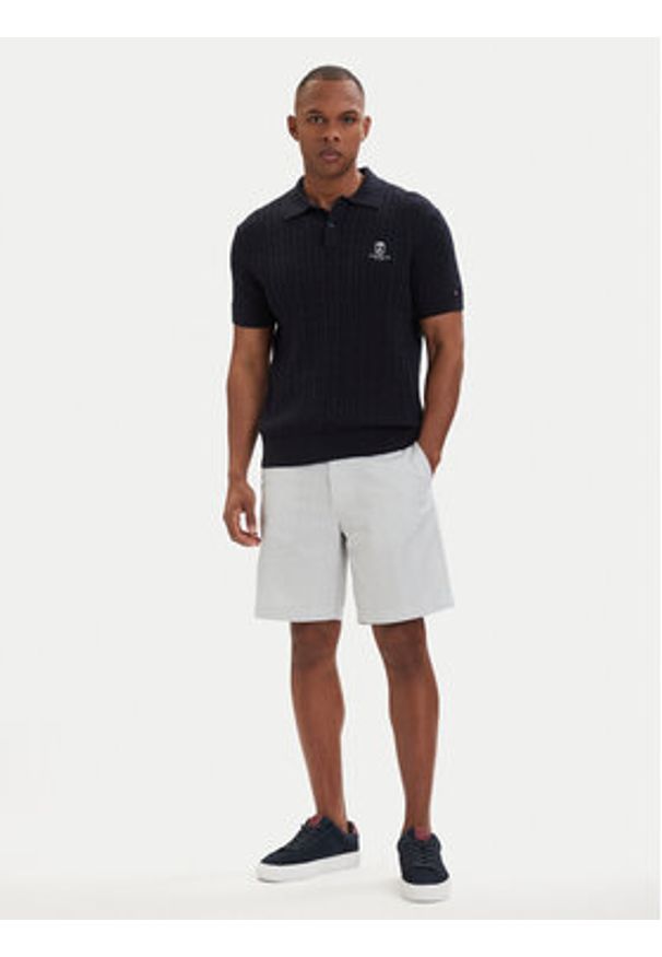 TOMMY HILFIGER - Tommy Hilfiger Szorty materiałowe Dover Print MW0MW42353 Biały Slim Fit. Kolor: biały. Materiał: bawełna. Wzór: nadruk