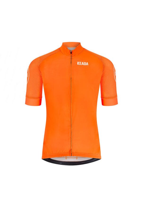 KEADA SPORTS - Damska koszulka kolarska z krótkim rękawem – Pomarańczowa. Kolor: pomarańczowy. Długość rękawa: krótki rękaw. Długość: krótkie. Sport: kolarstwo