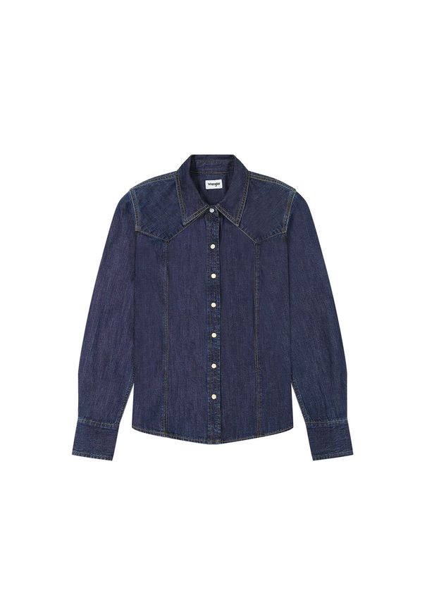 Wrangler - DAMSKA KOSZULA JEANSOWA WRANGLER EXAG YOKE SHIRT SADDLE 112362846. Materiał: jeans