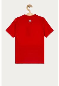 adidas Originals - T-shirt dziecięcy 128-170 cm. Okazja: na co dzień. Kolor: czerwony. Materiał: bawełna, dzianina. Długość rękawa: raglanowy rękaw. Wzór: nadruk. Styl: casual #3