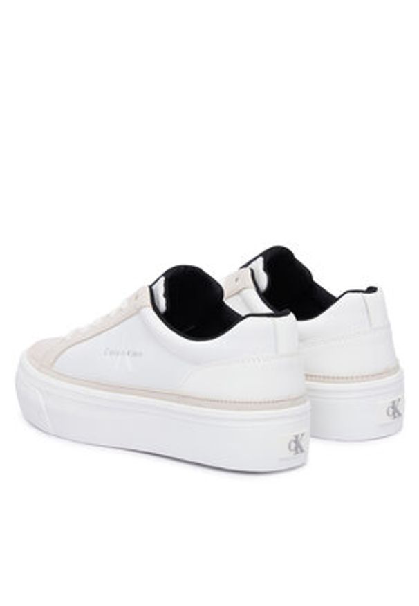 Calvin Klein Sneakersy Vulc Flatf Laceup HW0HW03086 Biały. Kolor: biały. Materiał: materiał