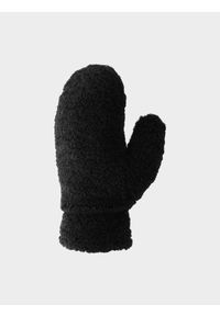 4f - Rękawiczki zimowe z jednym palcem uniseks - czarne. Kolor: czarny. Materiał: materiał. Sezon: zima