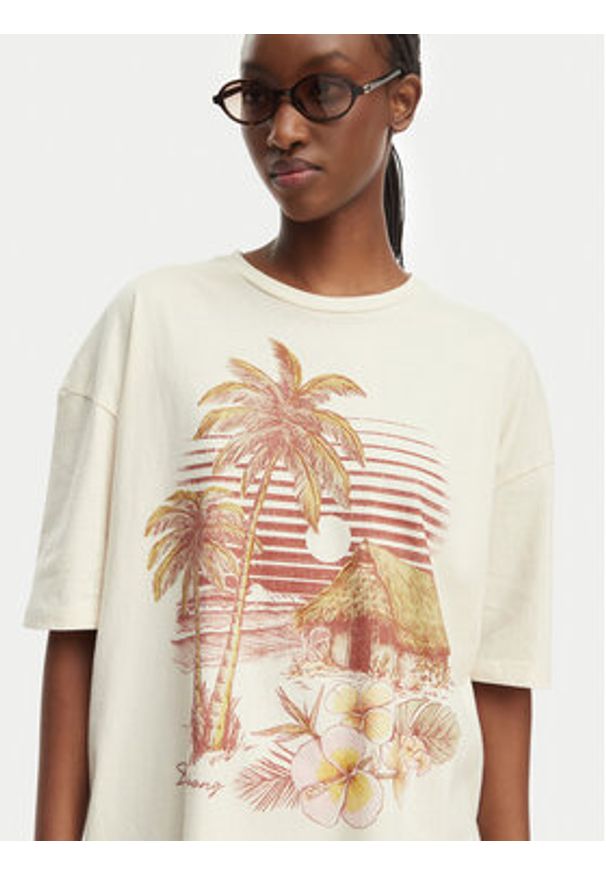 Billabong T-Shirt Will Find Me Here EBJZT00582 Beżowy jasny Loose Fit. Kolor: beżowy. Materiał: bawełna
