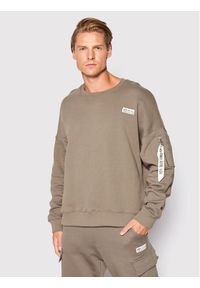 Alpha Industries Bluza Organics 118317 Brązowy Regular Fit. Kolor: brązowy. Materiał: bawełna