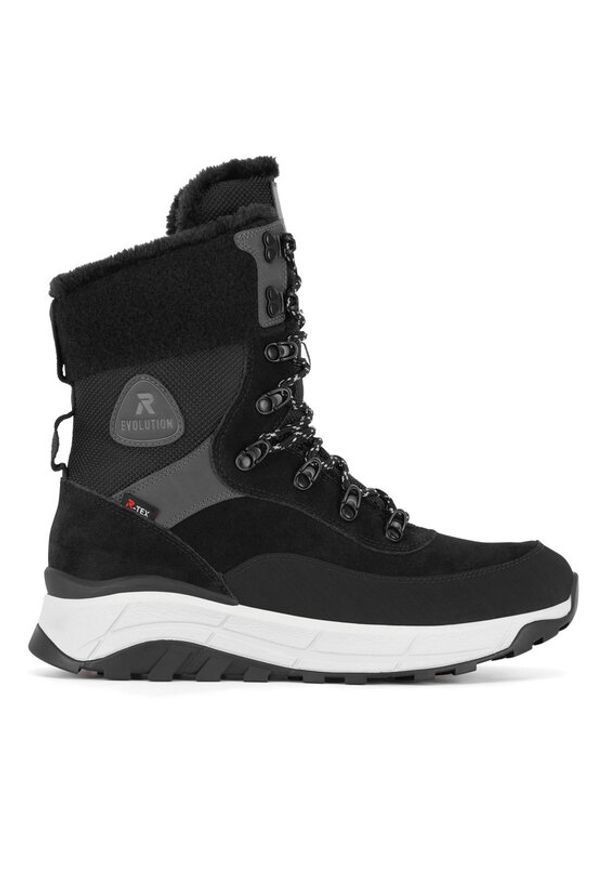Rieker Revolution Lifestyle Botki W0066-00 Czarny. Kolor: czarny. Materiał: skóra, zamsz
