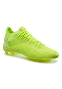KIPSTA - Buty do piłki nożnej Kipsta CLR FG na suchą nawierzchnię. Kolor: wielokolorowy, żółty, niebieski, szary. Materiał: dzianina, zamsz, skóra. Szerokość cholewki: normalna. Sport: piłka nożna #1