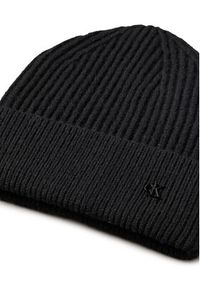 Calvin Klein Czapka Ck Metal Wool Beanie LV04D8032G Czarny. Kolor: czarny. Materiał: wełna, materiał #3