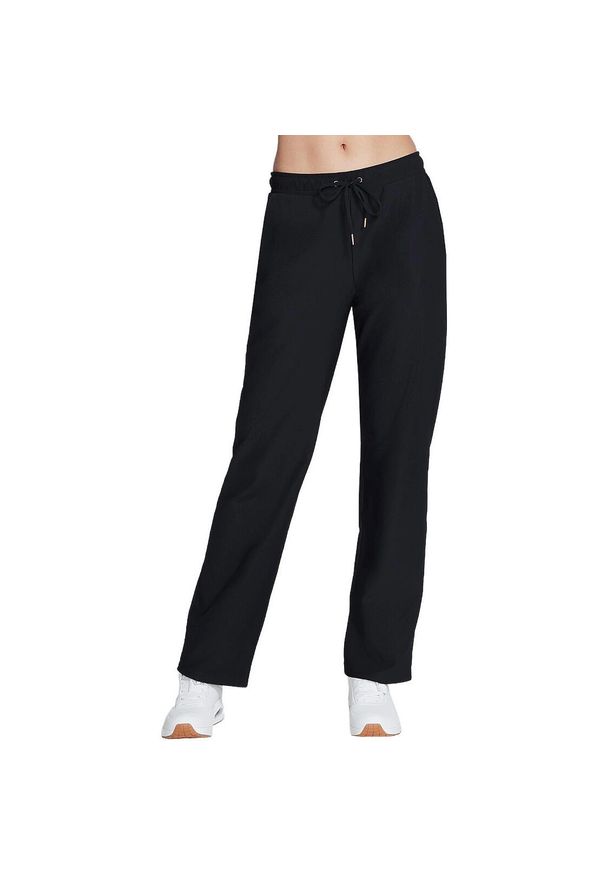 skechers - Spodnie damskie Skechers. Kolor: czarny. Materiał: poliester, materiał. Sport: fitness