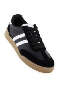 Sabatina - Półbuty sportowe damskie sneakersy czarne 0724-6. Okazja: na co dzień. Kolor: czarny. Materiał: skóra ekologiczna #1