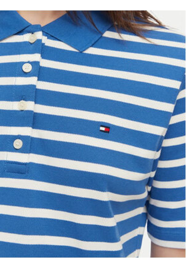 TOMMY HILFIGER - Tommy Hilfiger Polo 1985 WW0WW43224 Niebieski Regular Fit. Typ kołnierza: polo. Kolor: niebieski. Materiał: bawełna