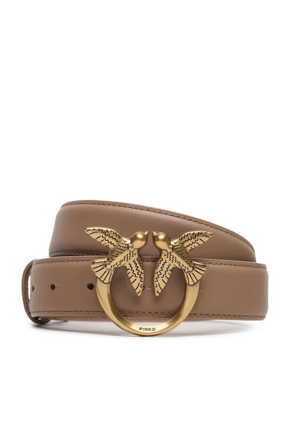 Pinko Pasek Damski Love Berry H3 Belt AL 23-24 PLT01 100125 A0F1 Brązowy. Kolor: brązowy. Materiał: skóra
