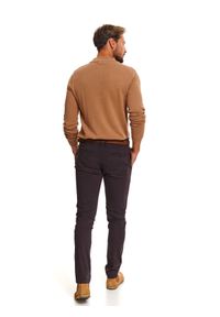 TOP SECRET - Spodnie chino strukturalne z paskiem slim. Kolor: brązowy. Długość: długie. Sezon: zima. Styl: elegancki #5