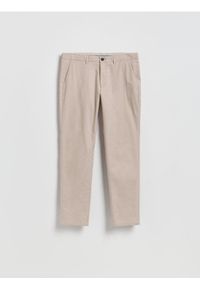 Reserved - Spodnie chino slim fit - beżowy. Kolor: beżowy. Materiał: tkanina, bawełna #1