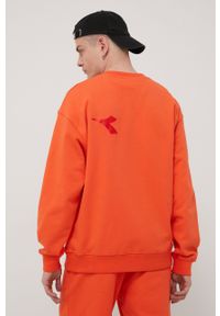 Diadora bluza bawełniana męska kolor pomarańczowy z nadrukiem. Kolor: pomarańczowy. Materiał: bawełna. Wzór: nadruk #6