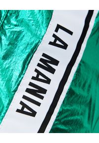 LA MANIA - Zielone spodnie z połyskiem Calle. Kolor: zielony. Materiał: tkanina. Wzór: aplikacja #3