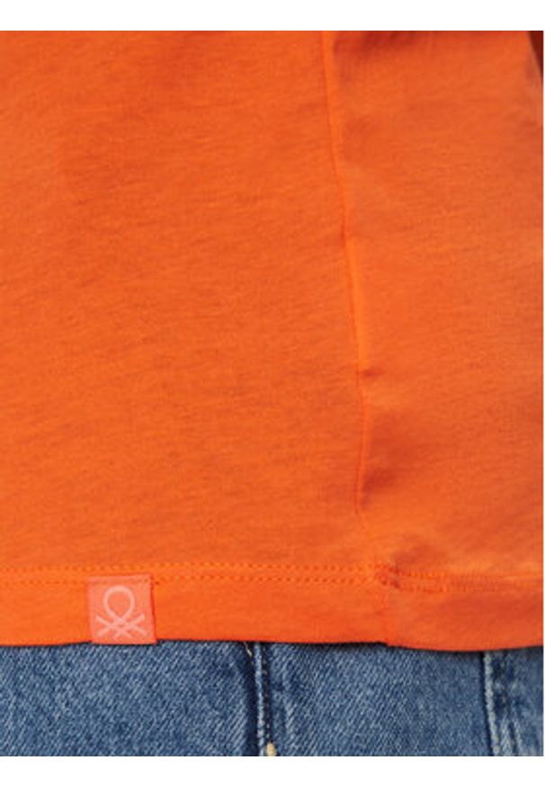 United Colors of Benetton - United Colors Of Benetton T-Shirt 3P7XU108X Pomarańczowy Regular Fit. Kolor: pomarańczowy. Materiał: bawełna