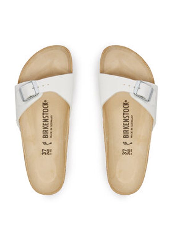 Birkenstock Klapki Madrid 0040733 Biały. Kolor: biały. Materiał: skóra