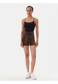 Adidas - adidas Kolarki Leopard JW7306 Brązowy Slim Fit. Kolor: brązowy. Materiał: bawełna