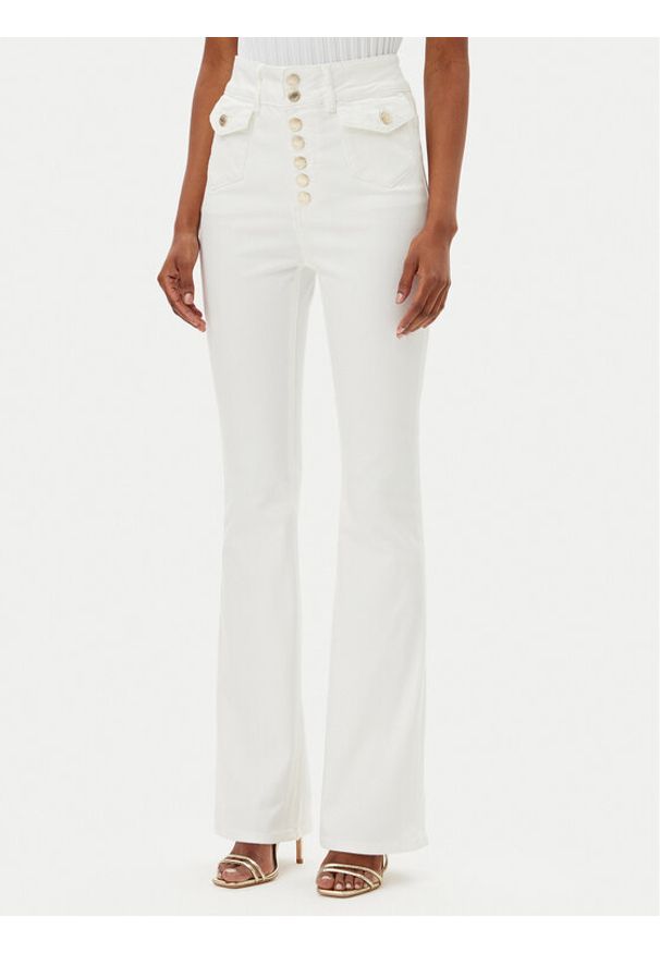 MET Jeansy M10 253PT Biały Regular Fit. Kolor: biały